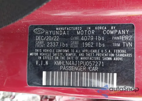 2023 Hyundai Elantra Hybrid Limited z USA, uszkodzony, nr VIN KMHLN4AJ1PU057271